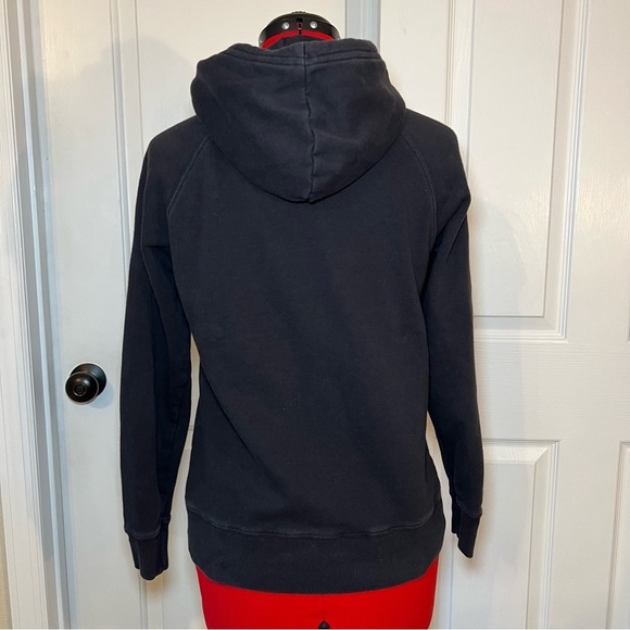 The North Face Black Pullover Hoodie Sweatshirt White Print Womens Small - Picture 2 of 7